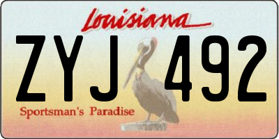 LA license plate ZYJ492