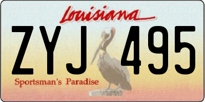 LA license plate ZYJ495