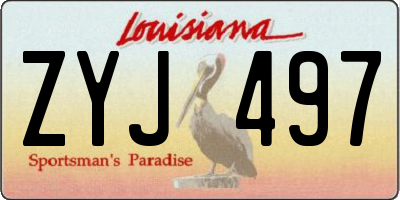 LA license plate ZYJ497