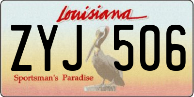 LA license plate ZYJ506