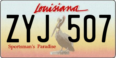 LA license plate ZYJ507