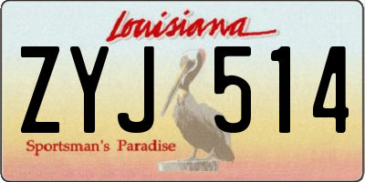 LA license plate ZYJ514