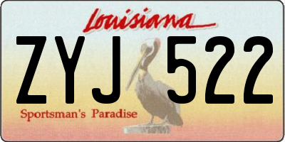 LA license plate ZYJ522