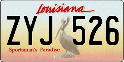 LA license plate ZYJ526