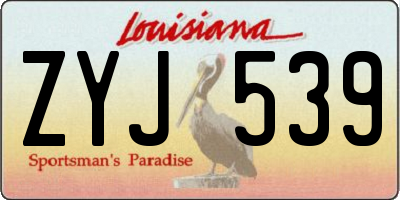 LA license plate ZYJ539