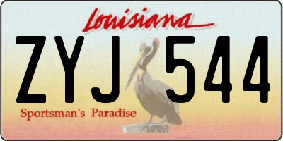 LA license plate ZYJ544