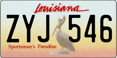 LA license plate ZYJ546