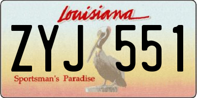 LA license plate ZYJ551