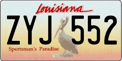 LA license plate ZYJ552