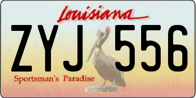 LA license plate ZYJ556