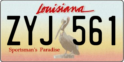 LA license plate ZYJ561