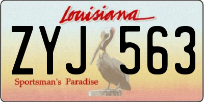 LA license plate ZYJ563