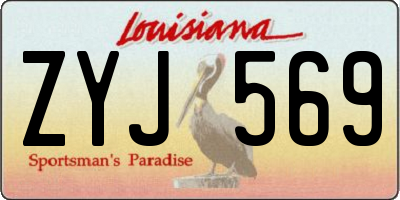 LA license plate ZYJ569