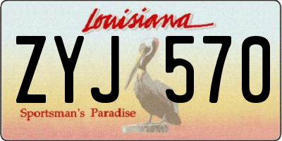 LA license plate ZYJ570
