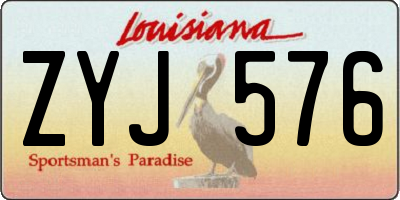 LA license plate ZYJ576