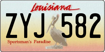 LA license plate ZYJ582