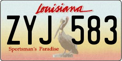 LA license plate ZYJ583