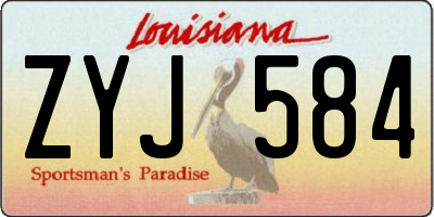 LA license plate ZYJ584