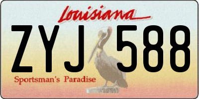 LA license plate ZYJ588