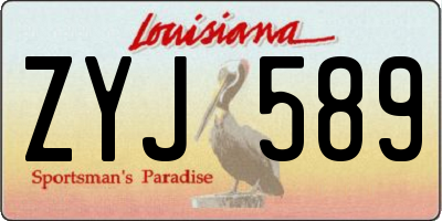 LA license plate ZYJ589