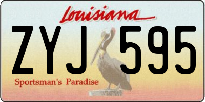 LA license plate ZYJ595
