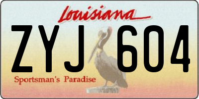 LA license plate ZYJ604