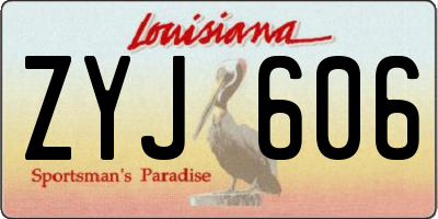LA license plate ZYJ606