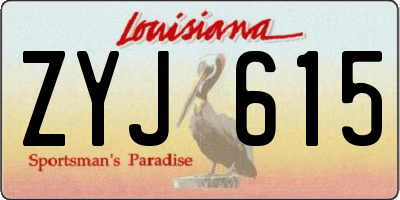 LA license plate ZYJ615