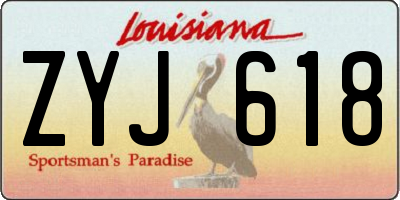 LA license plate ZYJ618