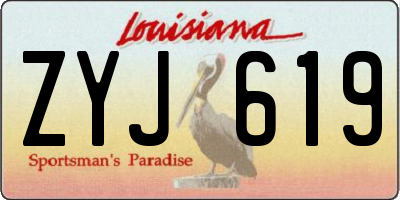 LA license plate ZYJ619