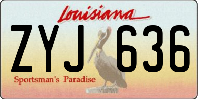 LA license plate ZYJ636