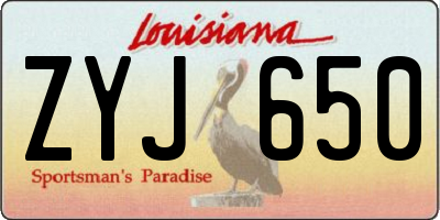 LA license plate ZYJ650