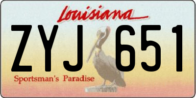 LA license plate ZYJ651