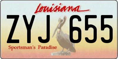 LA license plate ZYJ655