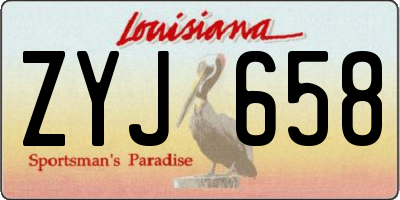 LA license plate ZYJ658