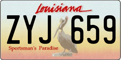 LA license plate ZYJ659