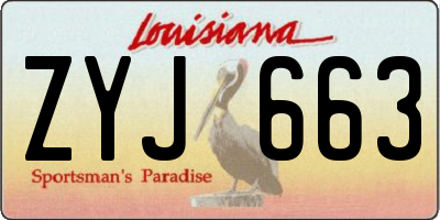 LA license plate ZYJ663