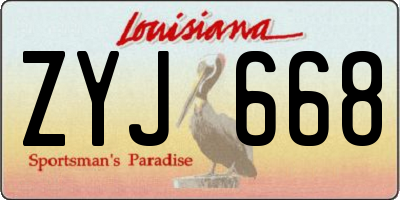 LA license plate ZYJ668