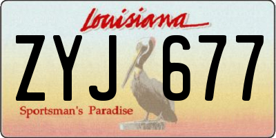 LA license plate ZYJ677