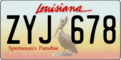 LA license plate ZYJ678