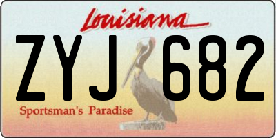 LA license plate ZYJ682