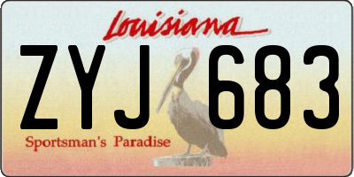 LA license plate ZYJ683