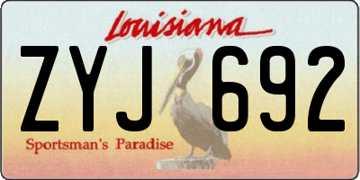 LA license plate ZYJ692