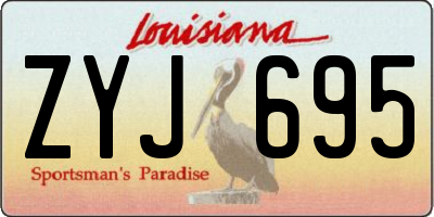 LA license plate ZYJ695