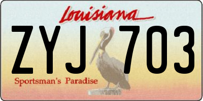 LA license plate ZYJ703