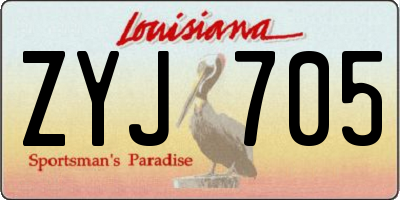 LA license plate ZYJ705