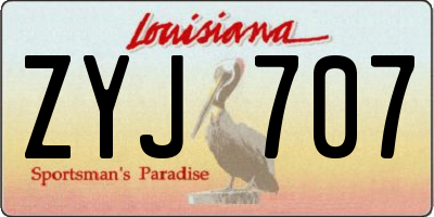 LA license plate ZYJ707