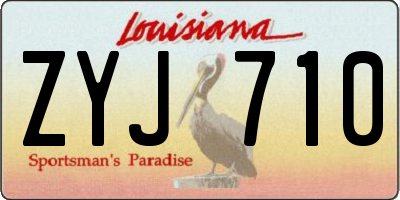 LA license plate ZYJ710