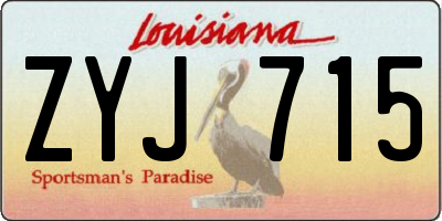 LA license plate ZYJ715