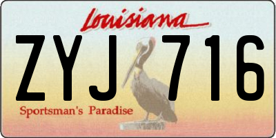 LA license plate ZYJ716